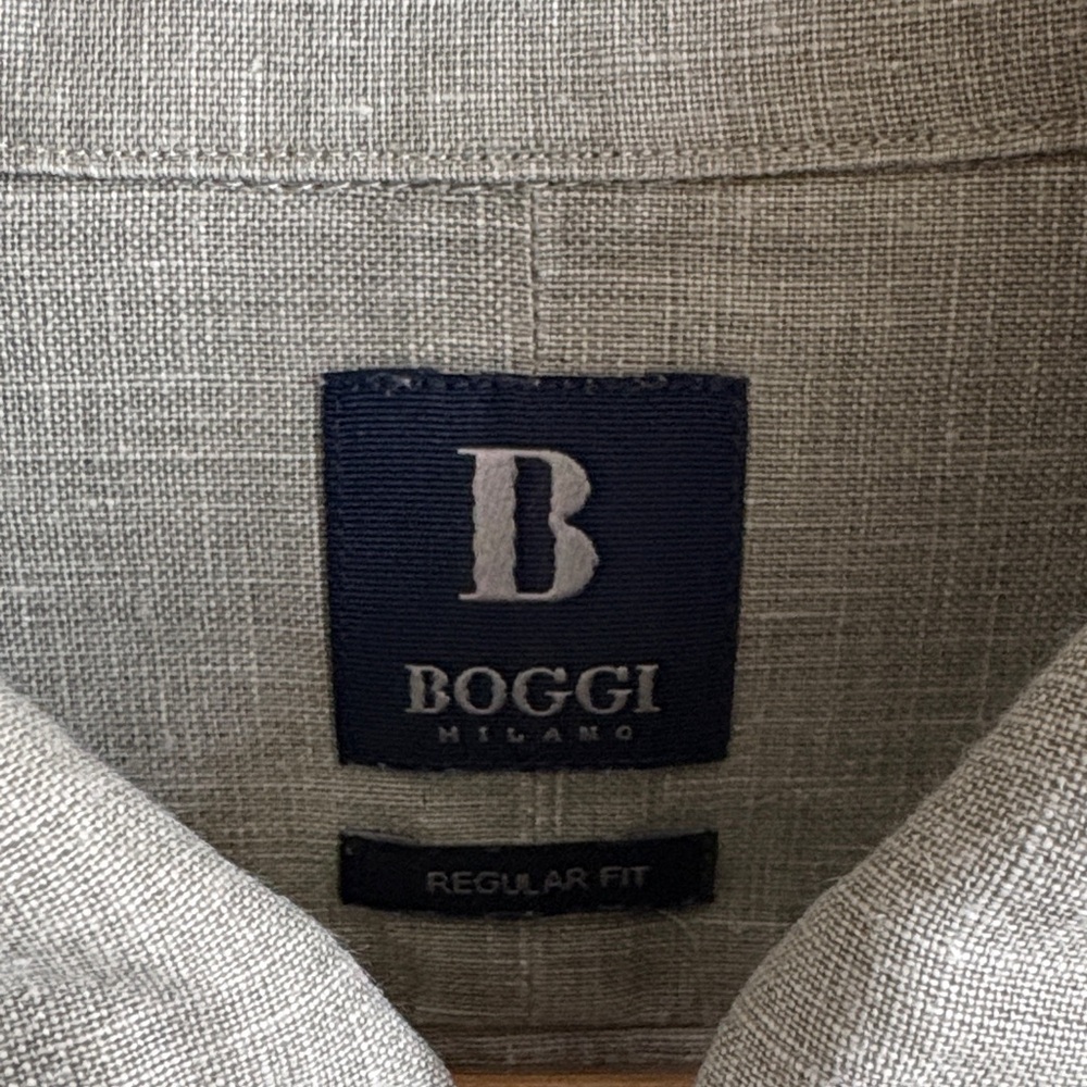 Men's Beige Button-Down Shirt by B - Picture 4 of 8